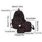 3Pcs/Set Print Backpack with Crossbody Bag and Small Purse