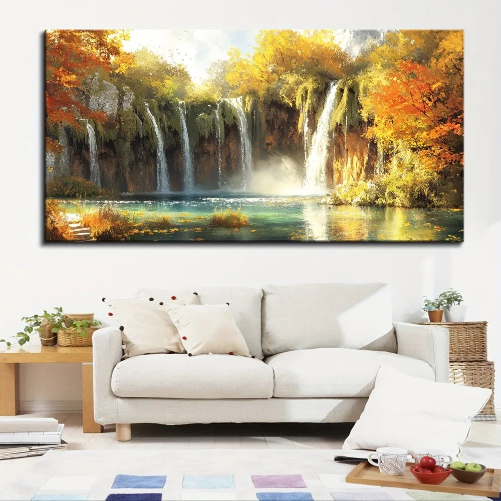 Fall waterfall painting