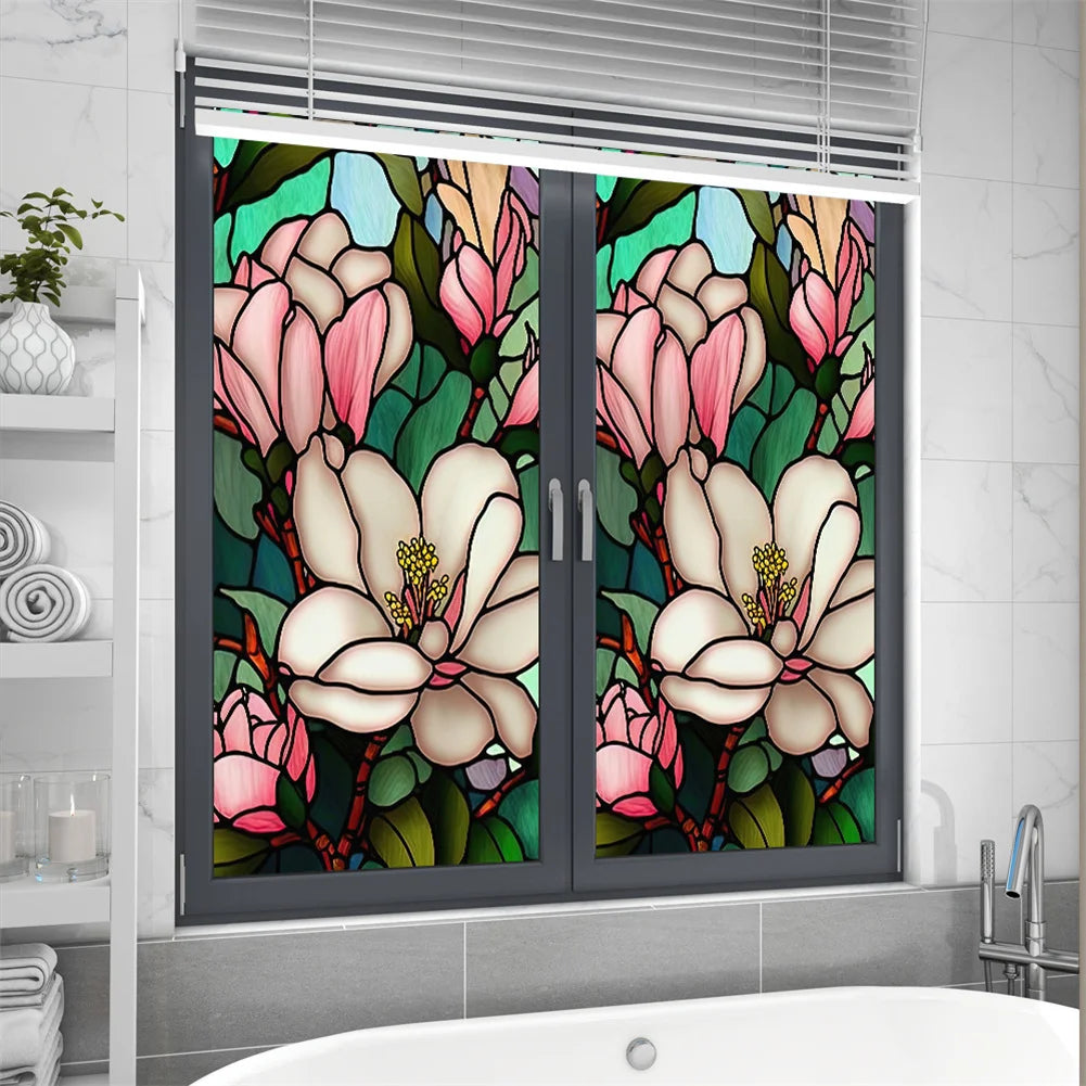 Colorful Retro Floral Window Film