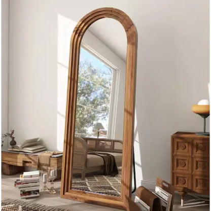 Arched Classic Wood Framed Full Length Floor Mirror