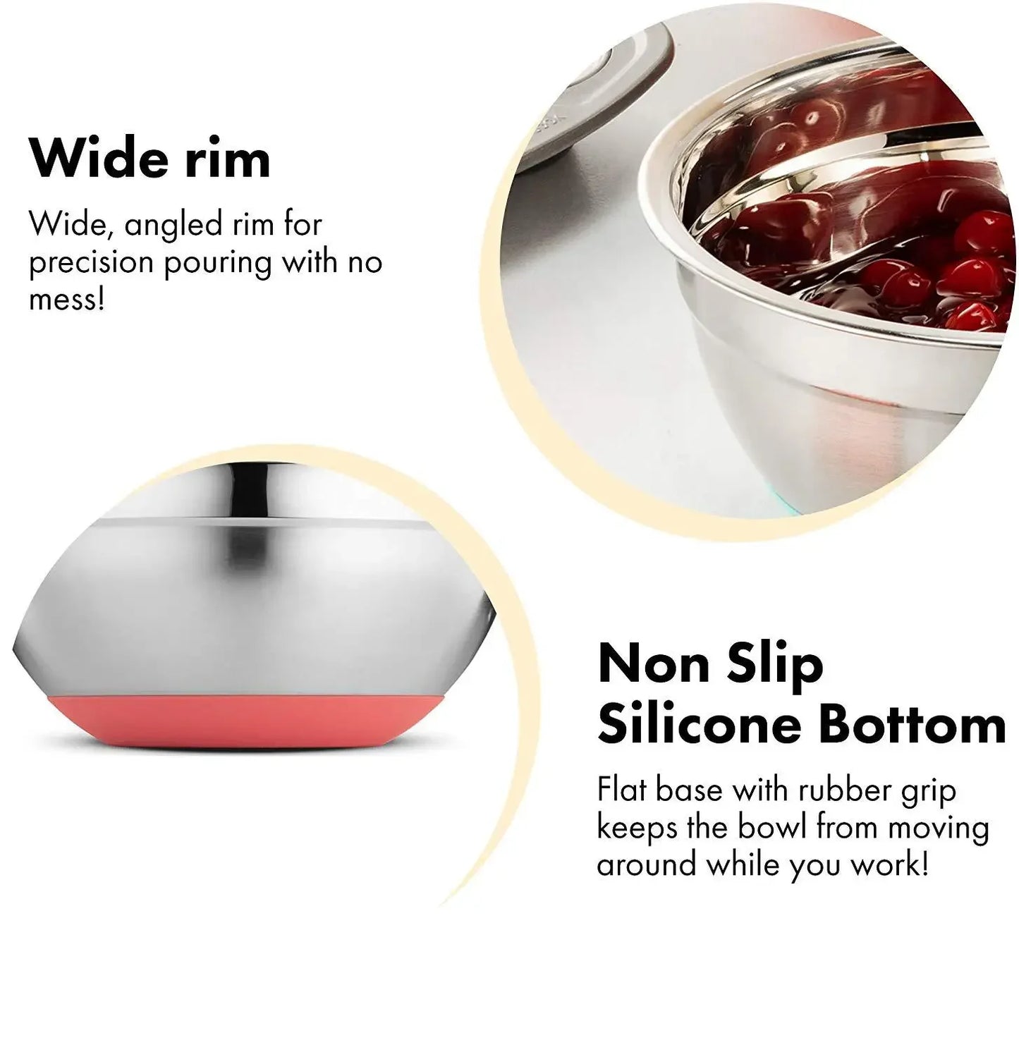 7 Colors Stainless Steel Mixing Bowl With Lid