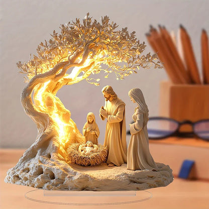 1Pc 2D Nativity Scene Figurine Tabletop Decor