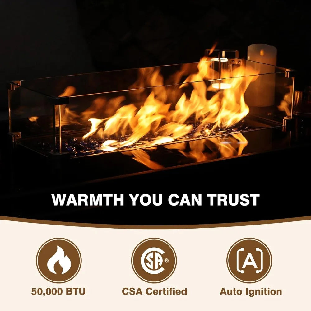 52 Inch Outdoor Propane Gas Fire Pit Table