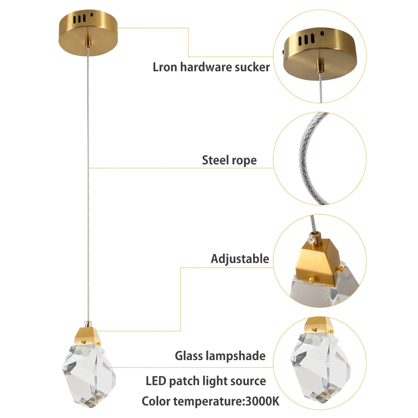 LED Modern Crystal Pendant Lamp