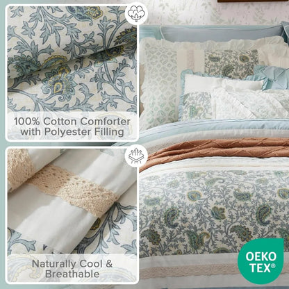 Cotton Shabby Chic Comforter 9 Piece Set