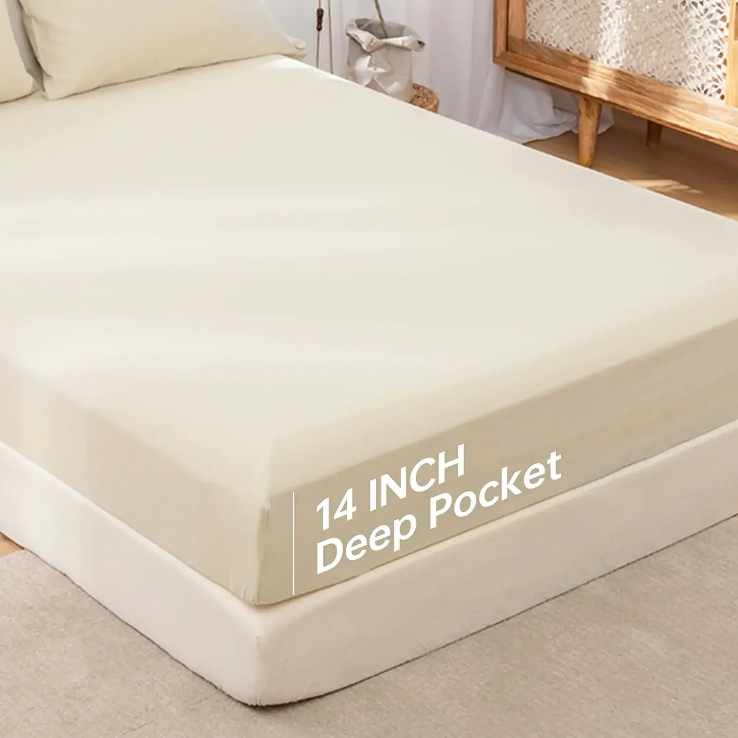 Linen Fitted Sheet (1 Piece) - 14" Pocket