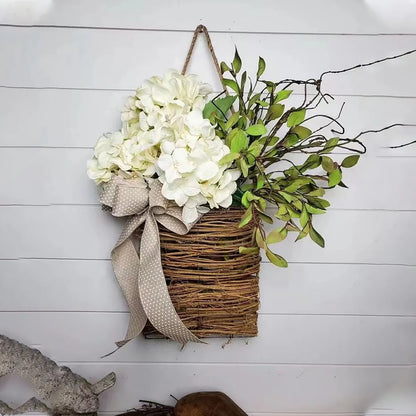 Hydrangea Flower Basket Door Hanging Wreath