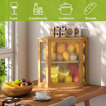 Corner Bread Box for Kitchen Countertop