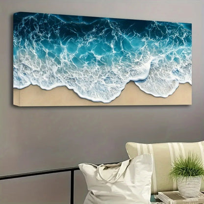 Blue wave texture print painting