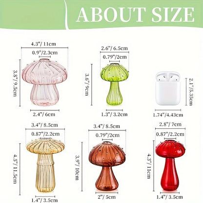 Set of 5 Mushroom Glass Vases