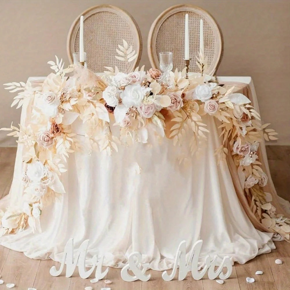 5.9ft Eucalyptus Willow Leaf Garland with Flowers