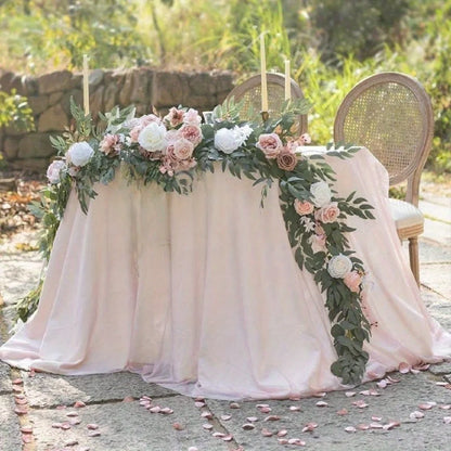 5.9ft Eucalyptus Willow Leaf Garland with Flowers