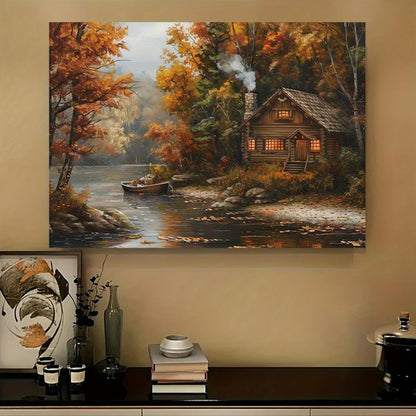 Mural, Autumn cottage landscape
