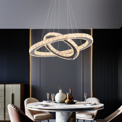 Modern Crystal Chandeliers Ring-Shaped Pendant Lights