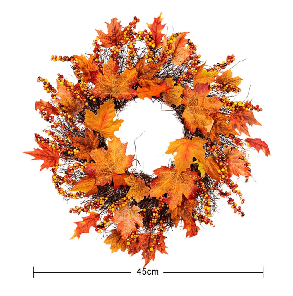 Berries Maple Leaf Wreath Decor
