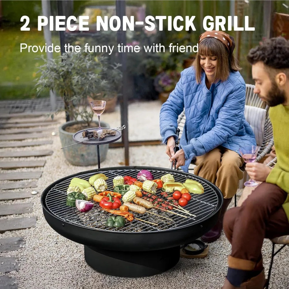 32in Fire Pit Table with Lid
