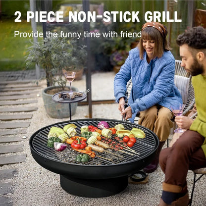 32in Fire Pit Table with Lid