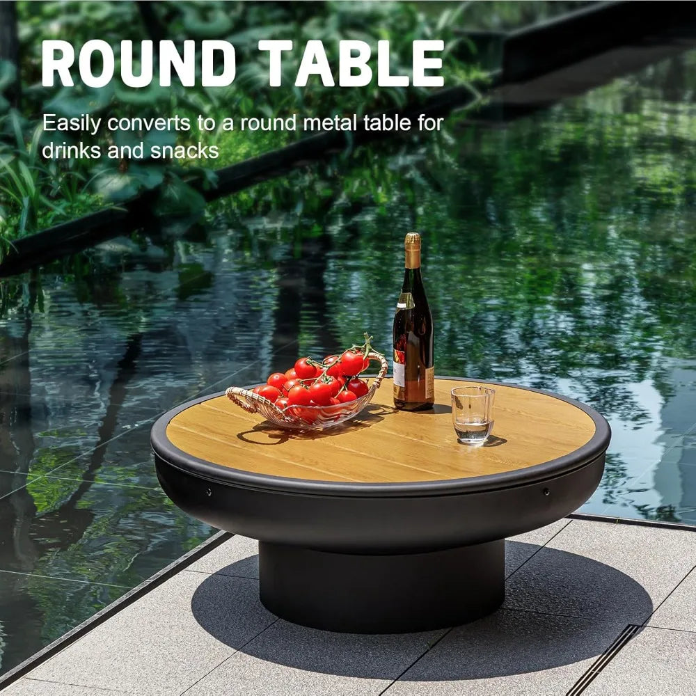 32in Fire Pit Table with Lid