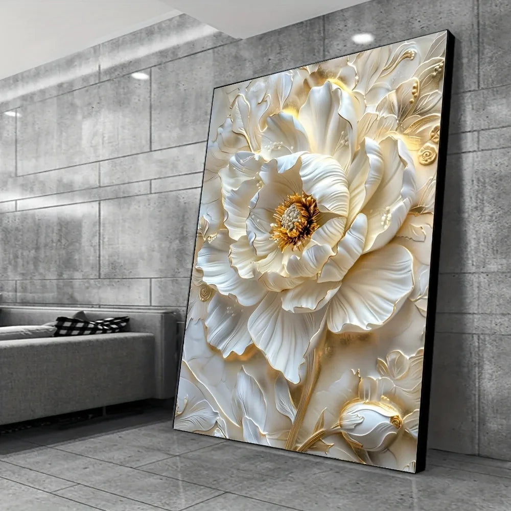 Modern abstract floral canvas art prints, frameless
