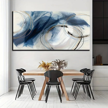 Gorgeous Blue Ink Line Art - Art Deco style