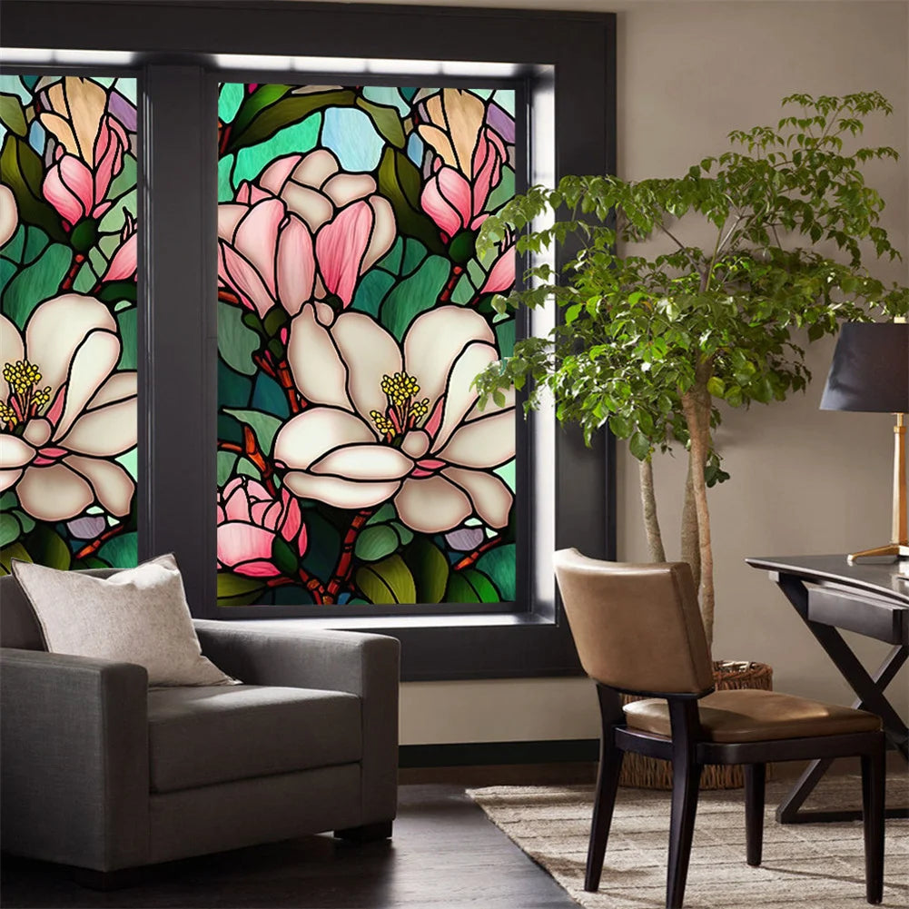 Colorful Retro Floral Window Film