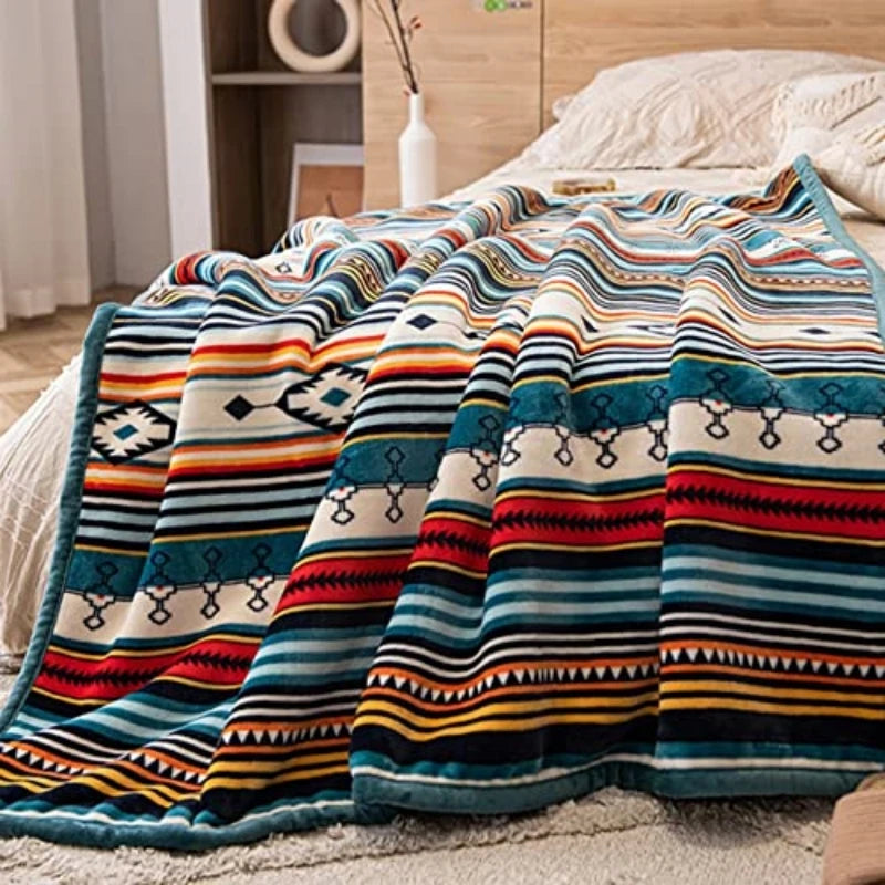 Boho Sherpa Throw 50'' X 60'' Blanket