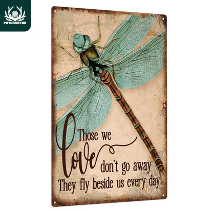 Dragonfly Metal Vintage Motivational Quote