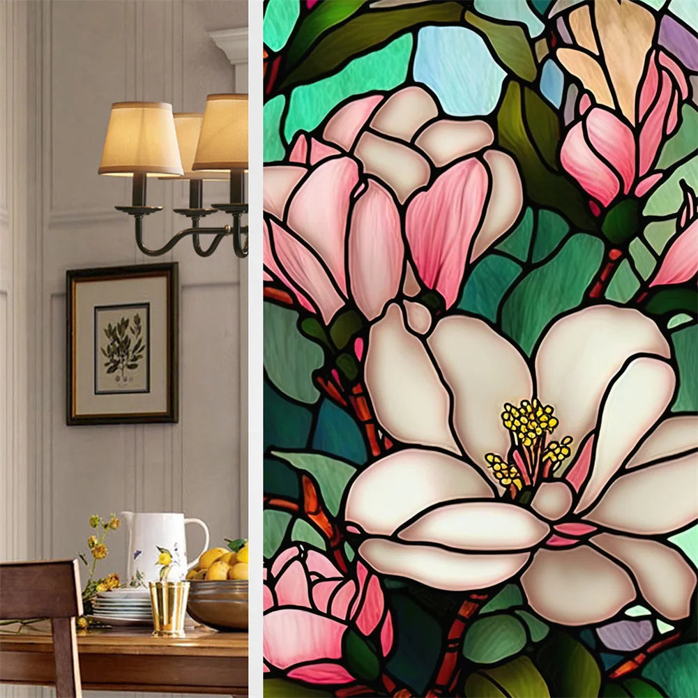 Colorful Retro Floral Window Film