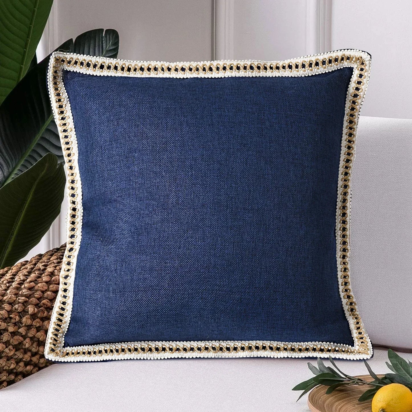 Linen Pillow Case Chenille Cushion Cover