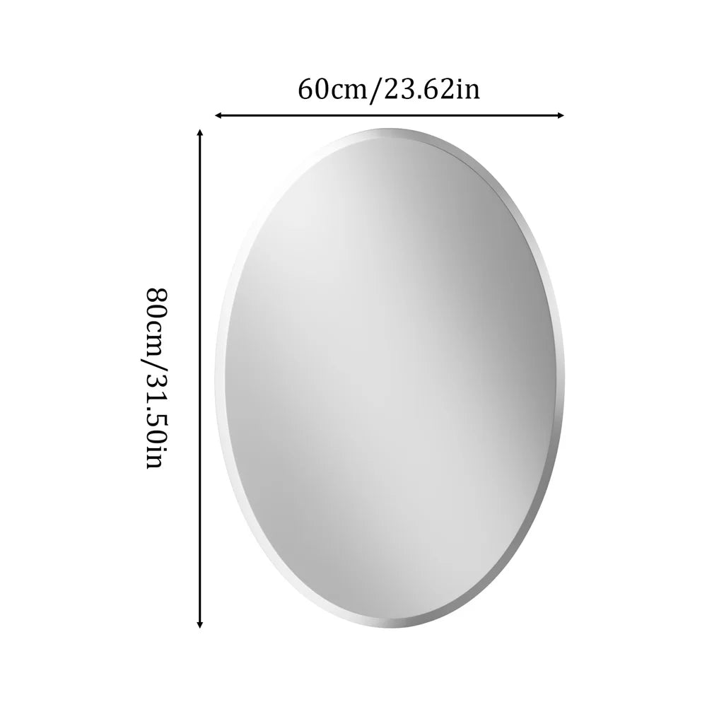 Frameless Oval Beveled Edge Wall Mirror