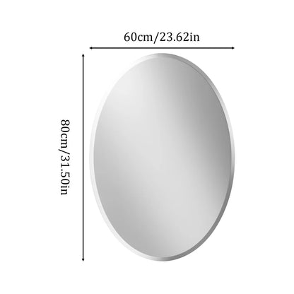 Frameless Oval Beveled Edge Wall Mirror