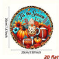 Autumn Leopard Print Football Pumpkin Aluminum Sign