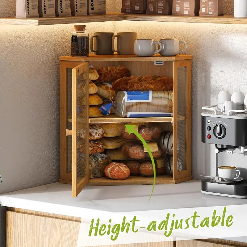 Corner Bread Box for Kitchen Countertop