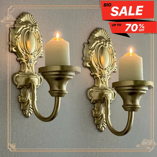 2pcs Wall-mounted Candle Holder Wrought Iron