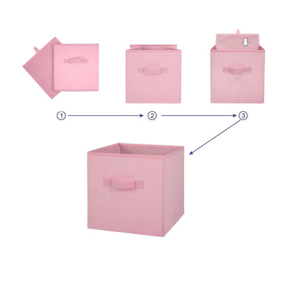 Collapsible Cube Fabric Storage Bins (10.5" x 10.5"), 6 Pack