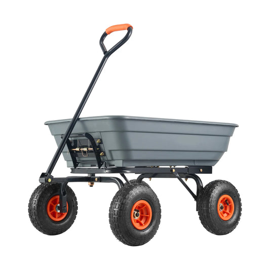 Steel Frame Dump Wagon with 2-in-1 Convertible Handle