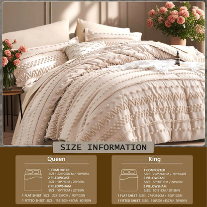 7-piece Tufted design comforter set - King or Queen