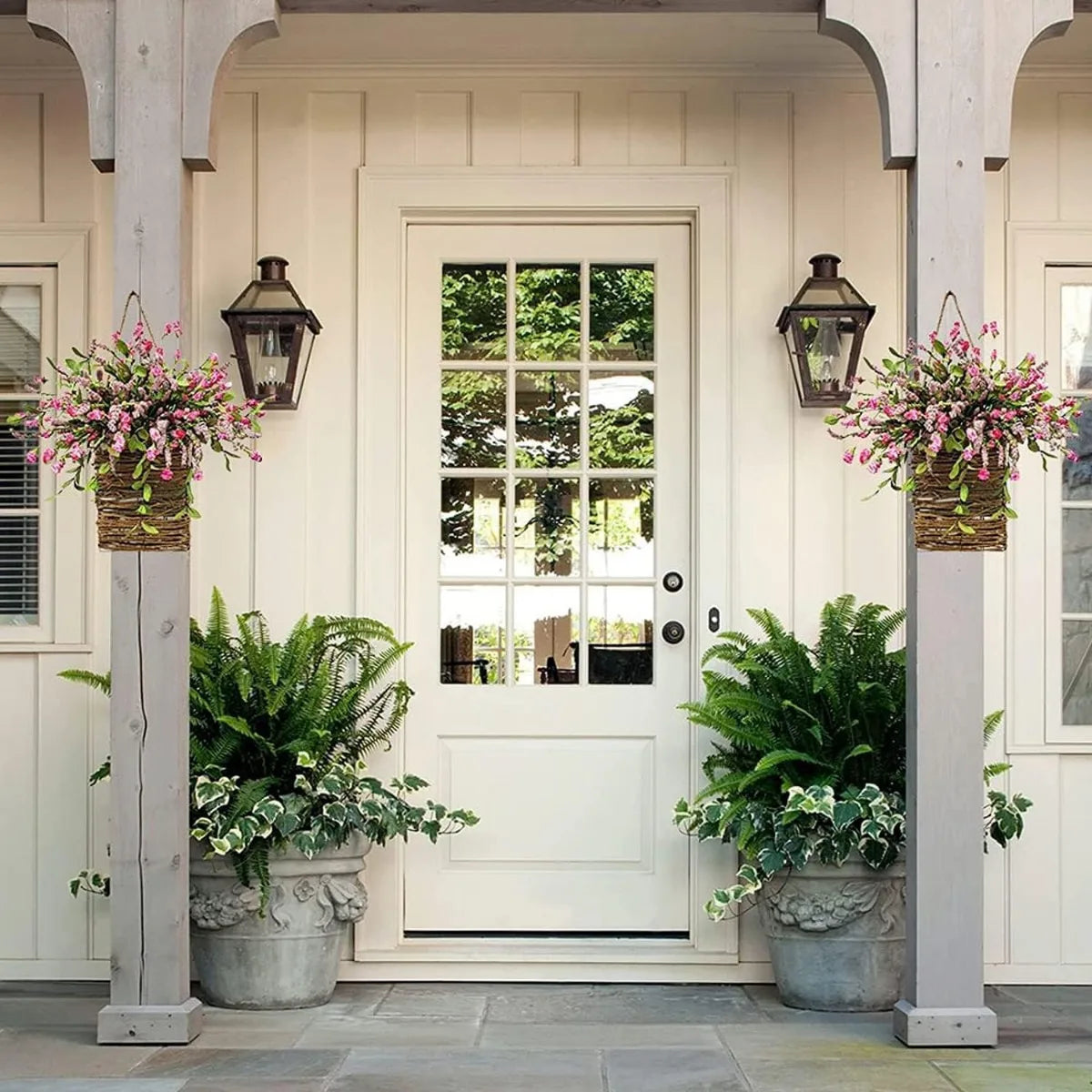Wildflowers Door Hanging Basket Wreath