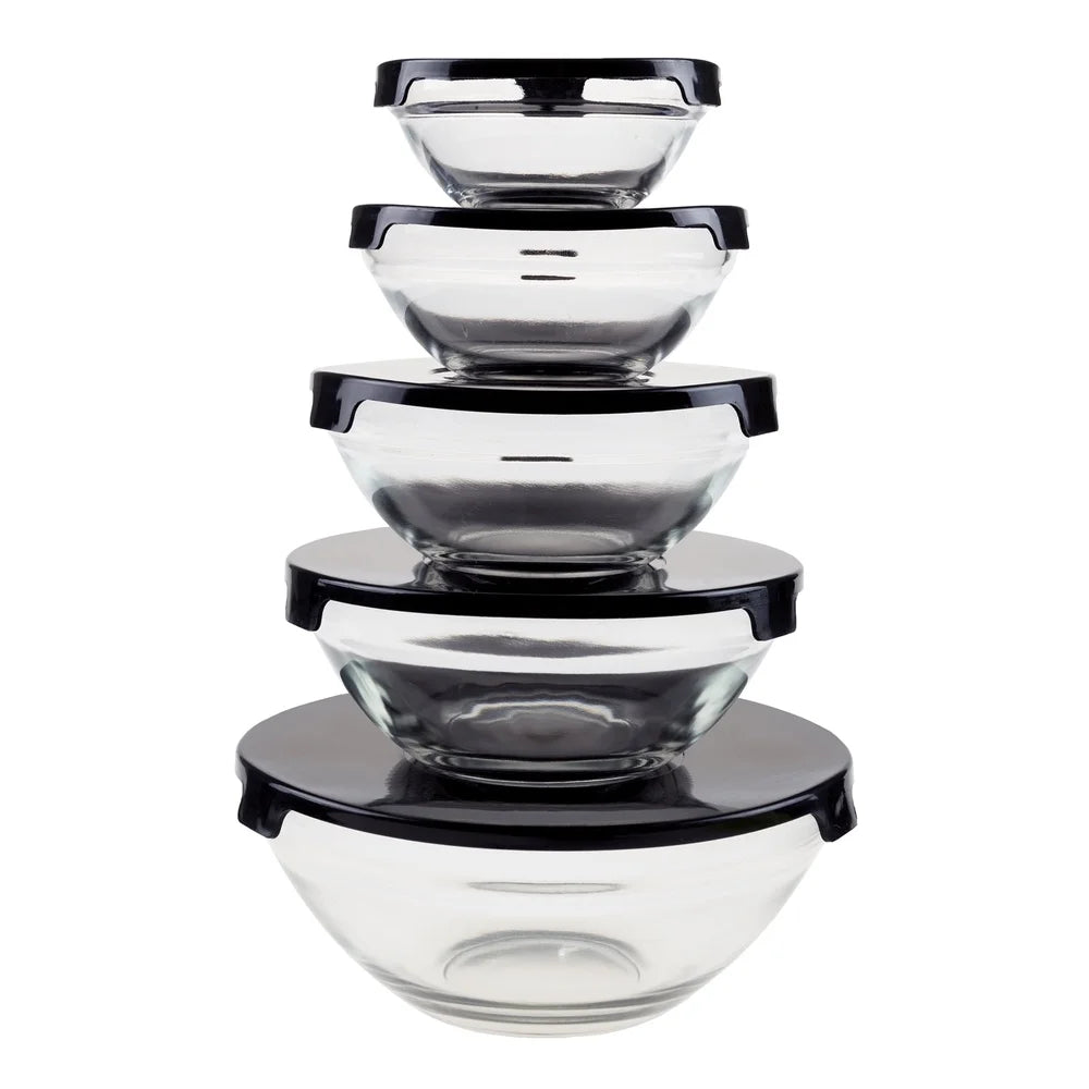 10 Piece Glass Storage Containers with Snap Lids