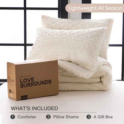 Plush Fleece Sherpa Cotton Comforter Set
