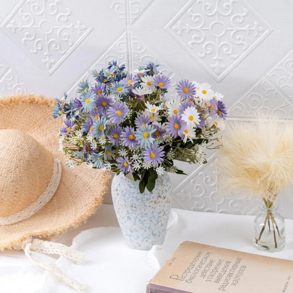 Artificial Flowers in Vase with colorful Daisies