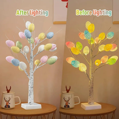 Easter Birch Tree Lamp - LED Easter Eggs Ornaments