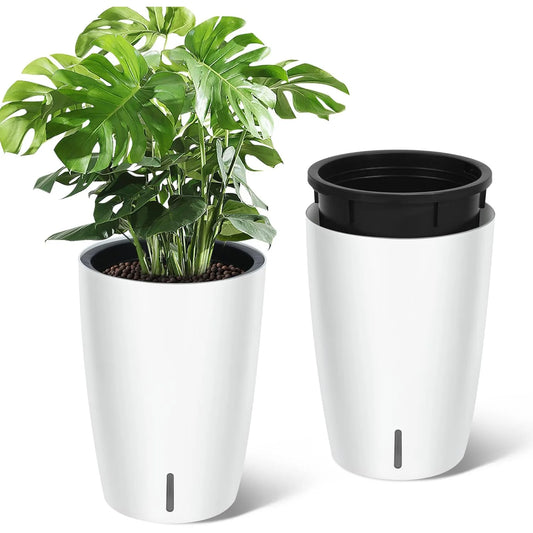 1-Pair Black Self-Watering Planters