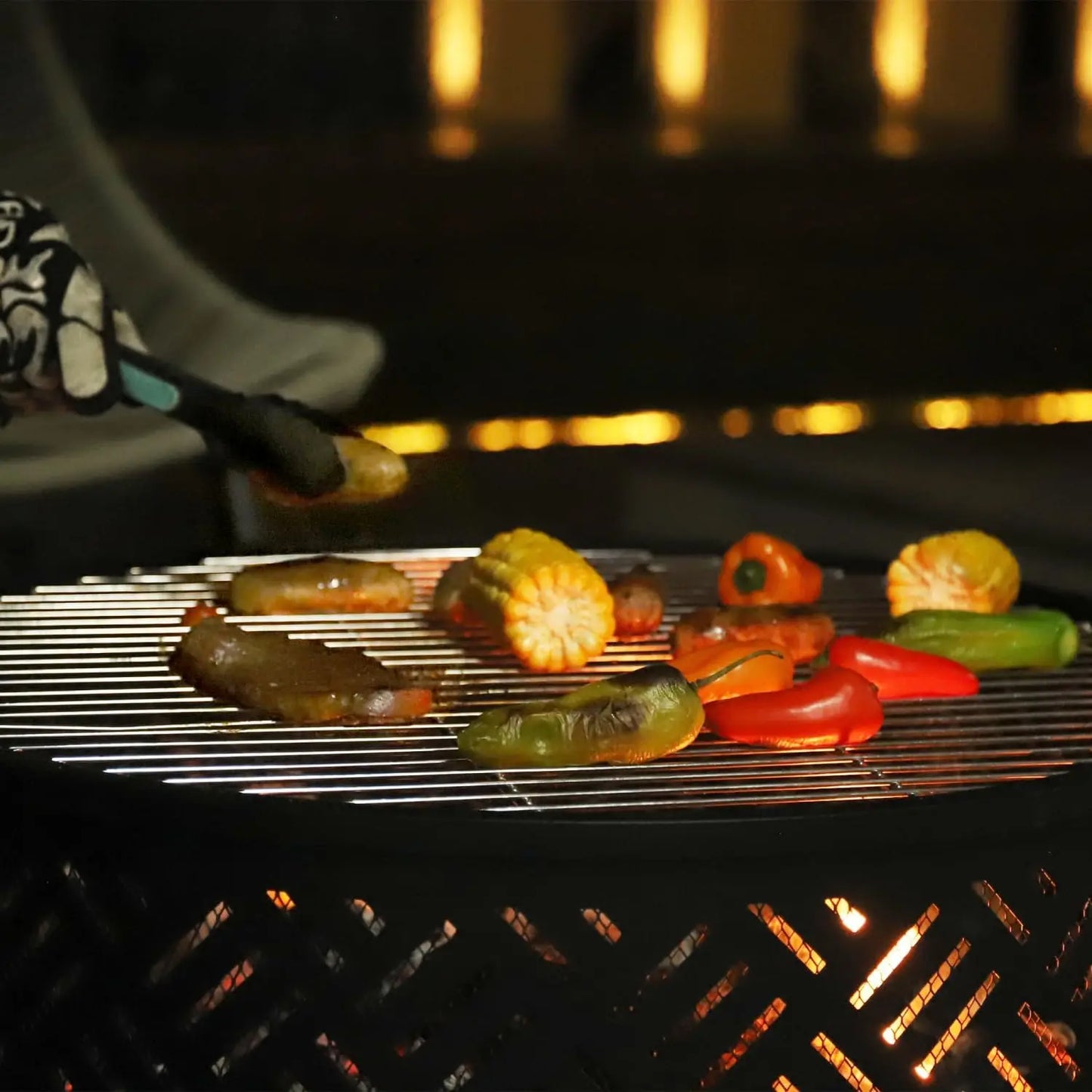 26" Wood Burning Fire Pit with Grill & Lid