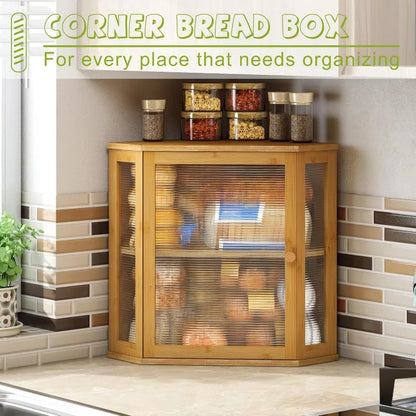 Corner Bread Box for Kitchen Countertop