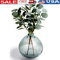 12 Inch Artificial Eucalyptus Plant in Hand-Blown Glass Vase