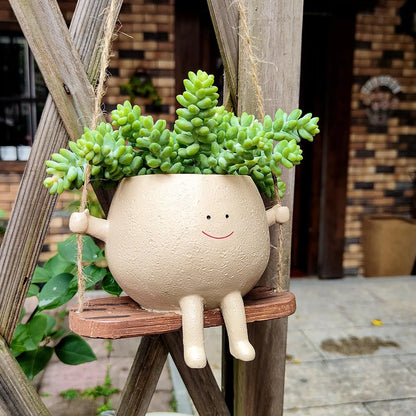 Smiling Face Planter  Wall Hanging