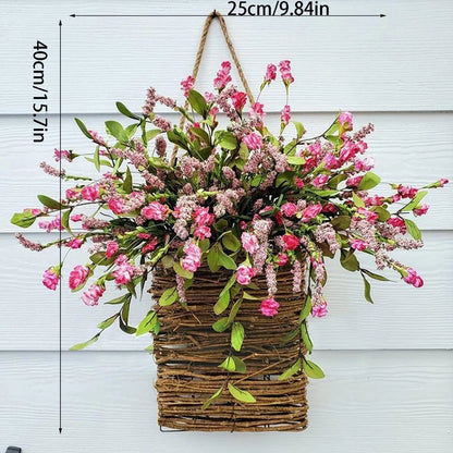 Wildflowers Door Hanging Basket Wreath