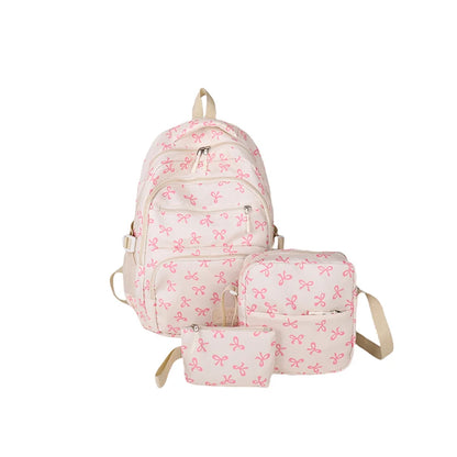 3Pcs/Set Print Backpack with Crossbody Bag and Small Purse