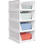 4 Pack Stackable Closet Storage Baskets